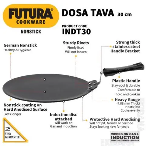 Induction Compatible Flat Tava Hawkins Futura INDT30