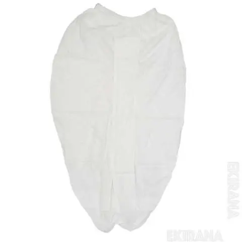 Online einkaufen Authentische indische Gewurze und Lebensmittel Vergoldeter Dhoti aus weiBer Baumwolle mit Angvastram Mundo Genaht fertig zum Tragen in freier GroBe Lieferung nach Hause in Deutschland...
