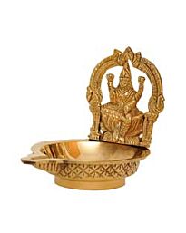 Brass Metal Diya with Goddess Lakshmi