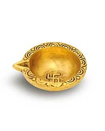 Messing-Metall-Diya – rund mit Hakenkreuz
