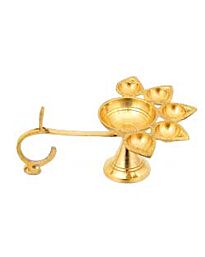 Brass Panch Aarti Lamp
