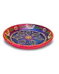 Clay Puja Plate Blue- DC14