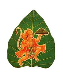 Paper Sticker Lord Hanuman on Peepal Leaf