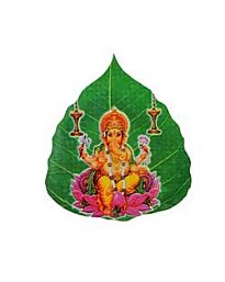 Paper Sticker Lord Ganesh on Peepal Leaf