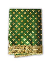 Hindu Puja Chunri - Green with Golden Diamonds