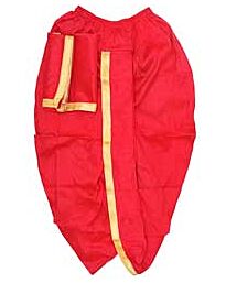 Genähtes Ready to Wear Dhoti mit Angvastram Set für Herren - Rot