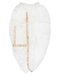 Genähtes Ready to Wear Dhoti mit Angvastram Set für Herren - Weiß mit Kupferbesatz