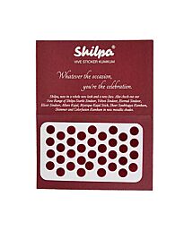 Shilpa Vive Sticker Kumkum- Round Bindi Stickers, Deep Red No 5