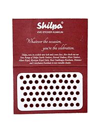 Shilpa Vive Sticker Kumkum- Round Bindi Stickers, Deep Red No 7