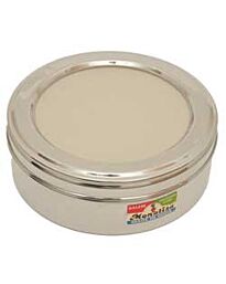 Stainless Steel Masala Box- See through Lid - 20cm