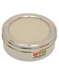 Stainless Steel Masala Box- See through Lid - 20cm -small