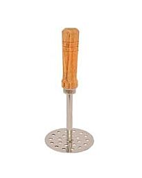 Stainless Steel Potato Masher with Wooden Handle