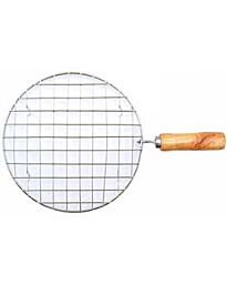 Wire Roaster pour chapati d'acier inoxydable avec manche en bois
