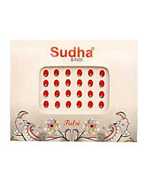 Sudha Fancy Bindi Stickers, Red Oval