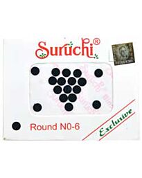 Suruchi Bindi Stickers Black- Round (No 6)