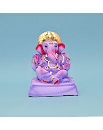 Eco-friendly Lord Ganesha Idol - Purple Ganpati, 6inch (EF06)