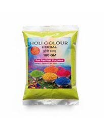 Herbal Holi colour powder fluorescent green 100g packet