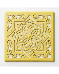 Rangoli Stencil – Temple Mandala Frame (Quadratisch | Gelb)