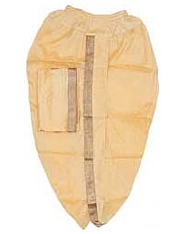 Genähtes Ready-to-Wear-Dhoti mit Angvastram-Set für Männer - Goldfarben mit Goldrand