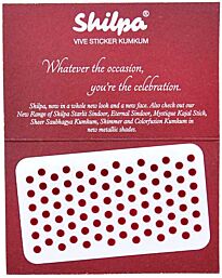Shilpa Vive Sticker Kumkum - Autocollants ronds Bindi, Deep Red No. 8