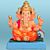 Eco-Friendly 15 Inch Clay Ganpati Idol in Orange Dhoti – Lord Ganesha Murti for Ganesh Chaturthi (ST18, Self Pickup Only)
