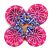 Designer Clay Diya, Pink & Blue Leaves Shaped, 4 pcs -small