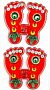 Kundan Charan Paduka Small with Swastik Stickers -small