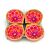 Paisley shaped decorative diya set pink and orange clay oil lamps pack of 4