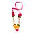 Pink and orange puja garland 12cm with beads for idol decoration