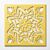 Yellow square rangoli stencil with lotus petal star pattern