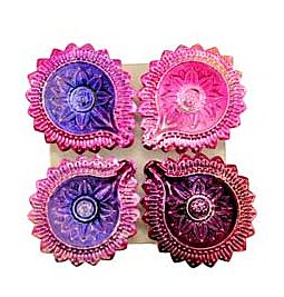 Shop Designer Clay Diya, glanzende roze en blauwe bladerenvorm (FD-21), 4 stuks, diverse kleuren online – met Ekirana voor alleen maar € 5,99 /