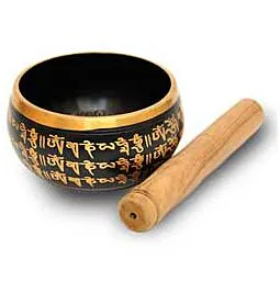 Brass Metal Tibetan Singing Bowl with Wooden Striker, 12cm