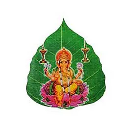 Paper Sticker Lord Ganesh on Peepal Leaf