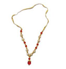 Kaufen Sie Pooja-Girlande – Pooja Mala für Idol, Rot & Weiß, Kegelperlen online ein –mit Ekirana für nur 3,10 € /