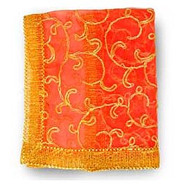 Shop Hindu Puja Chunri - Red Net with Golden Red round vines online – with Ekirana for Just €3.25 /