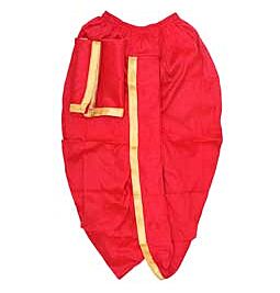 Achetez Dhoti prêt-à-porter cousu avec ensemble Angvastram pour homme - Rouge en ligne – avec Ekirana pour juste 25,99 € /