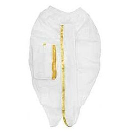Achetez Dhoti prêt-à-porter cousu avec ensemble Angvastram pour homme - Blanc avec bordure dorée en ligne – avec Ekirana pour juste 25,99 € /