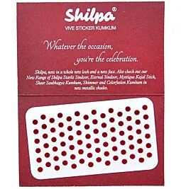Shilpa Vive Sticker Kumkum- Round Bindi Stickers, Deep Red No 8