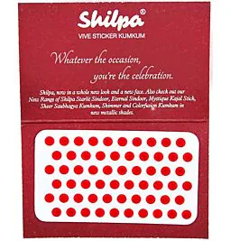 Shilpa Vive Sticker Kumkum- Round Bindi Stickers, Red - No 6