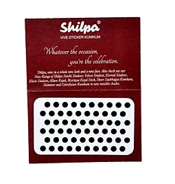 Shilpa Vive Sticker Kumkum- Round Bindi Stickers, Black No 6