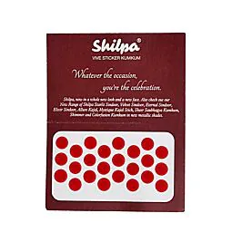 Shilpa Vive Sticker Kumkum- Round Bindi Stickers, Red - No 4