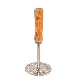 Stainless Steel Potato Masher with Wooden Handle