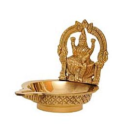 Achetez Diya en métal en laiton avec la déesse Lakshmi en ligne – avec Ekirana pour juste 19,99 € /
