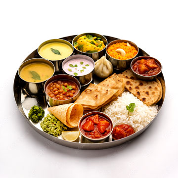Simple and Everyday Thali with Pickle Bowl